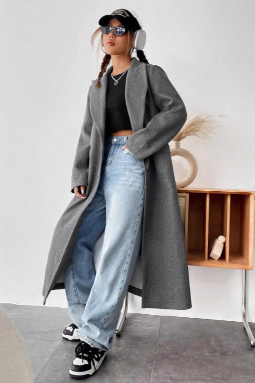 Minimalist Wool Duster Coat - Image 2