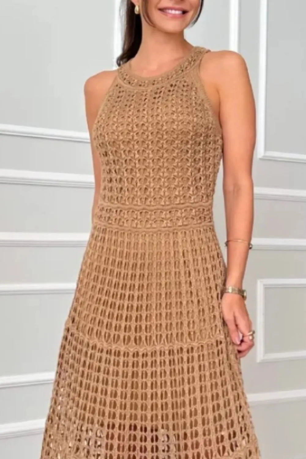 Hollow-Out Sleeveless Maxi Dress - Image 6