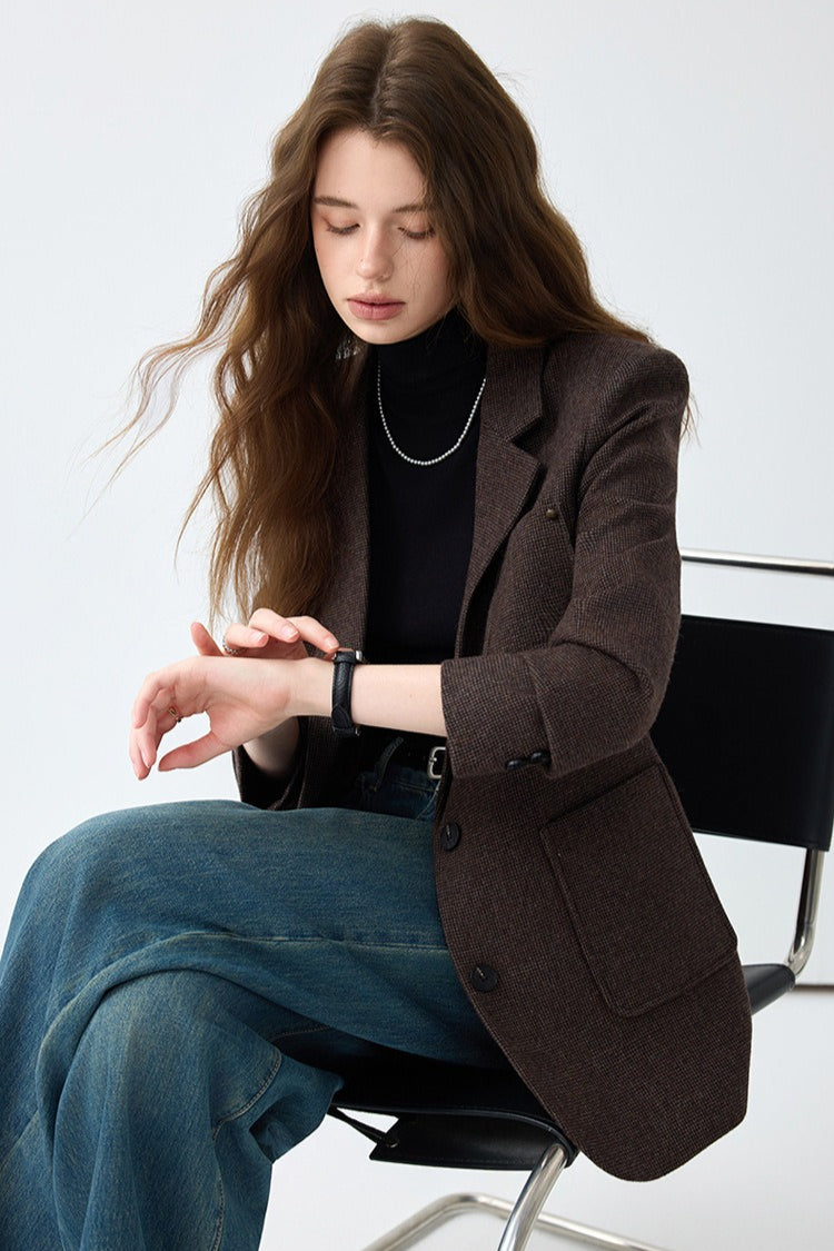 Maillard Brown Wool Blazer - Image 6