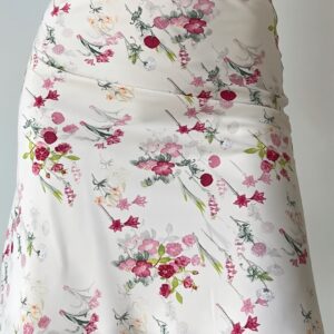 Floral Ruffle Mermaid Midi Skirt
