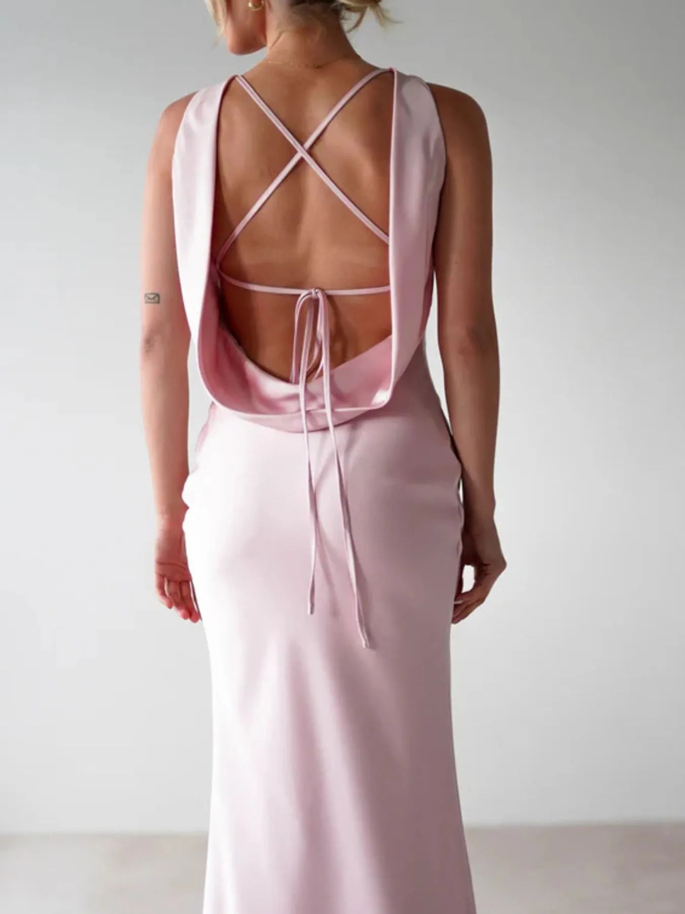 Satin Sleeveless Maxi Dress - Image 16
