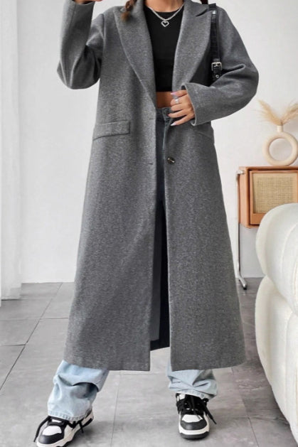 Minimalist Wool Duster Coat - Image 4