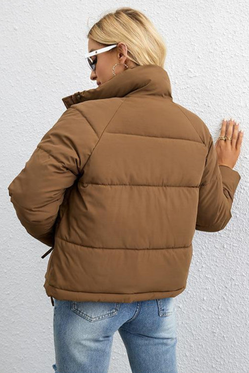 Short Stand Collar Puffer Coat - Image 6