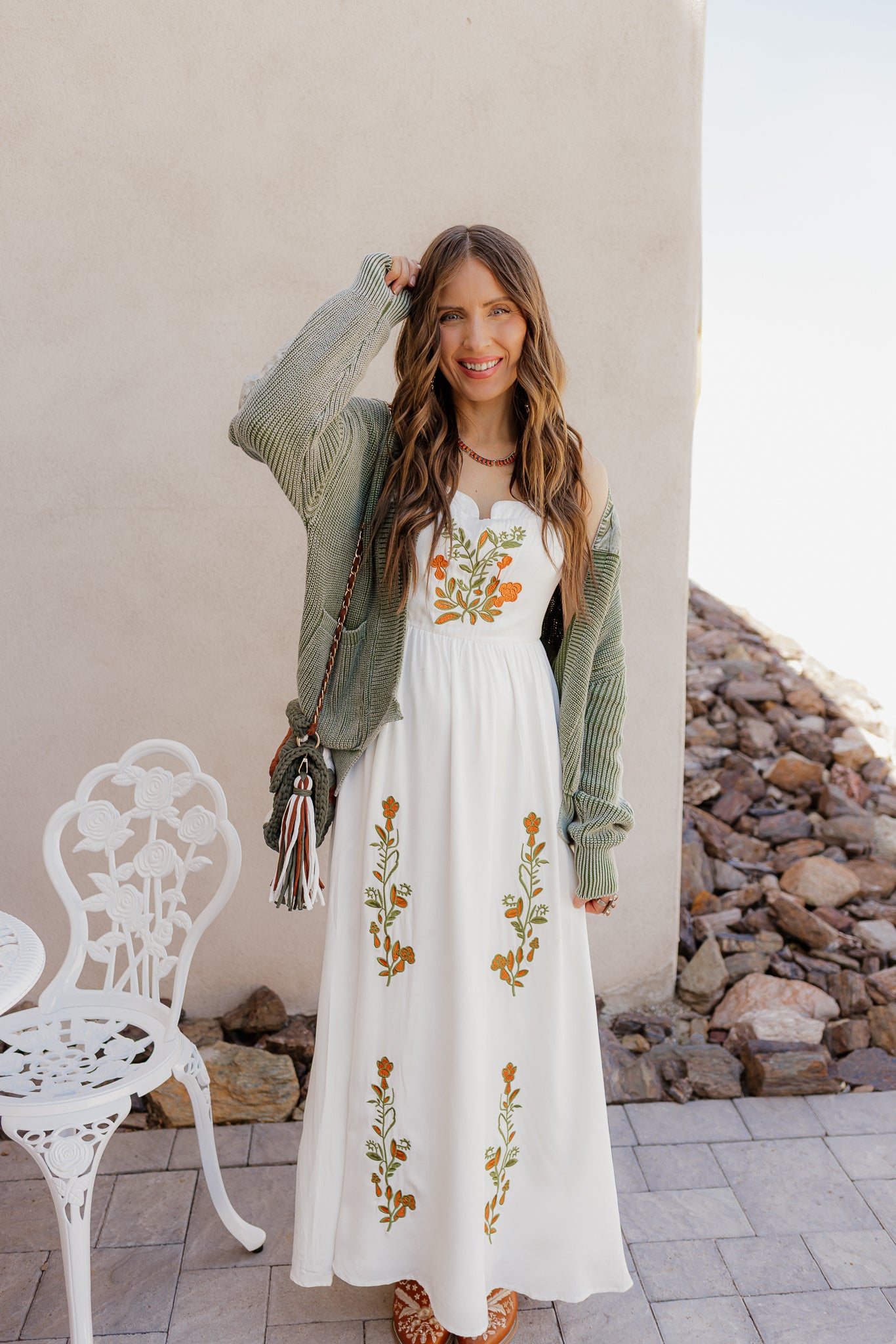 Floral Embroidered Maxi Dress