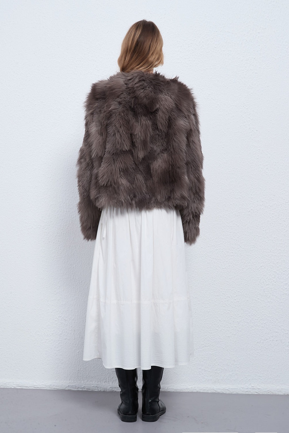 Faux Raccoon Fur Plush Coat with Retro Style - Image 6
