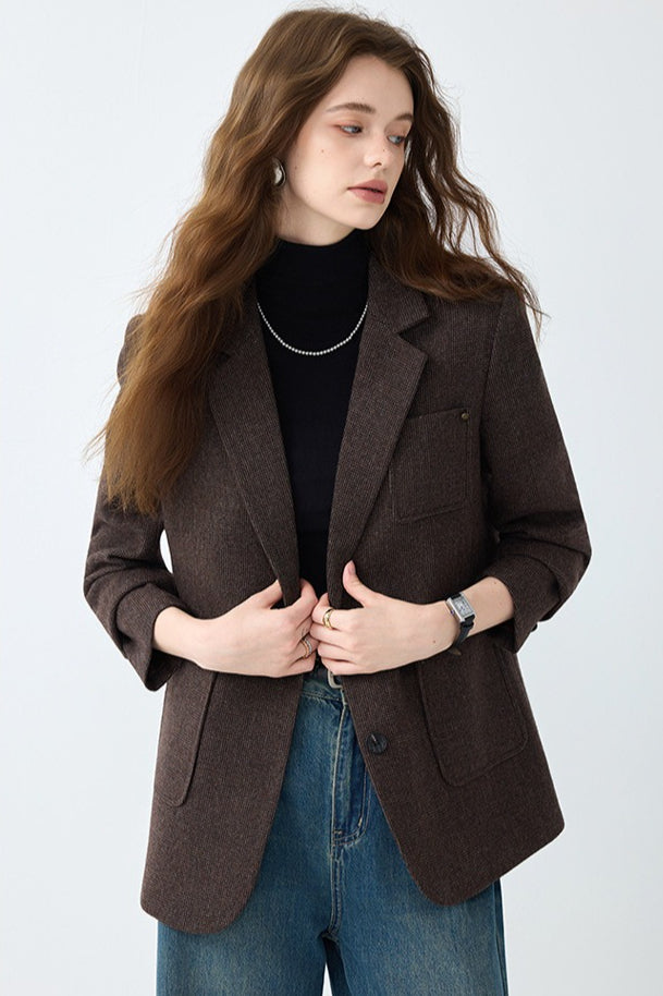 Maillard Brown Wool Blazer - Image 5