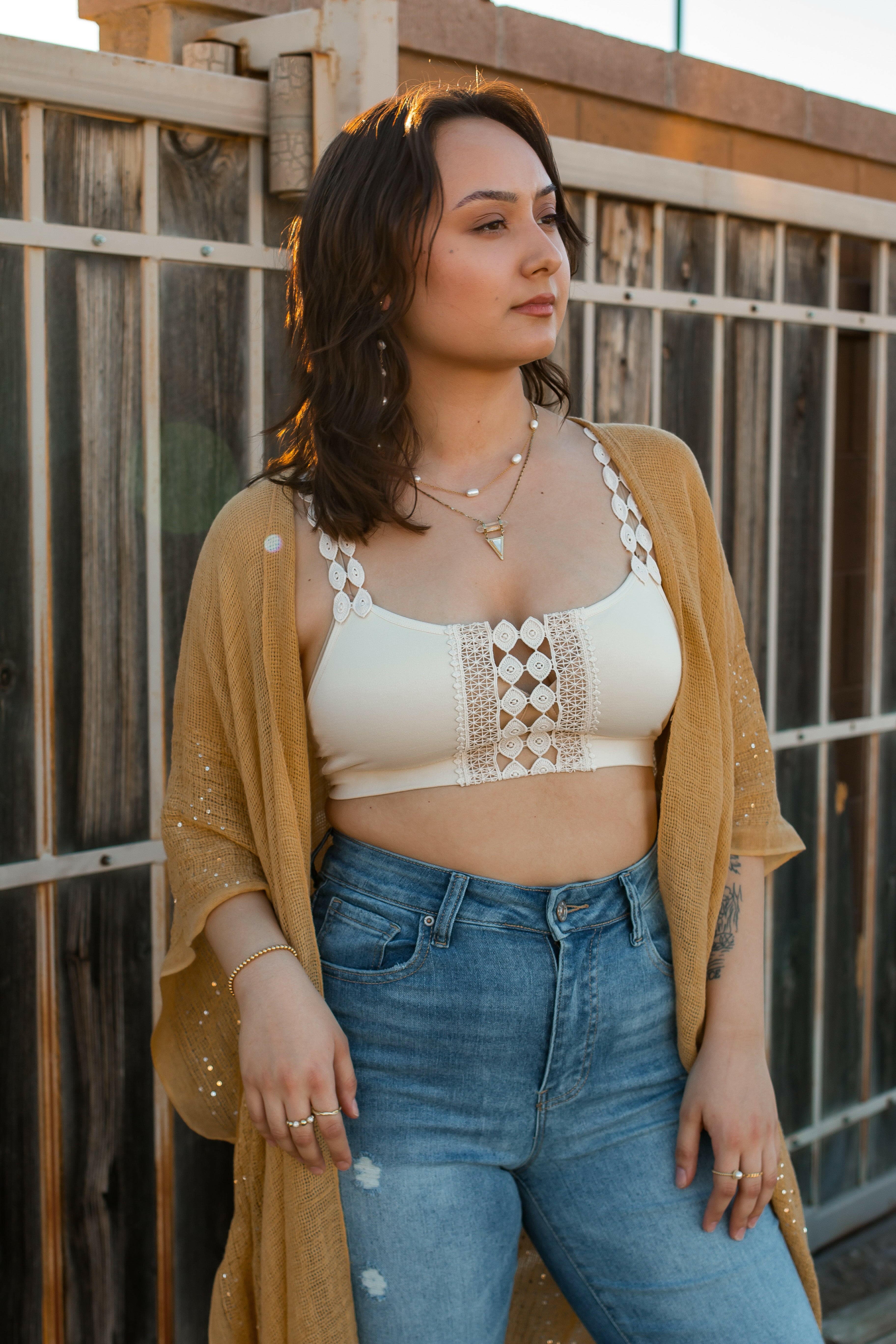 Sequin Border Frayed Trim Kimono - Image 14